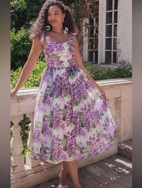 Jessakae Hydrangea Print Nellie Dress, Sz 2X